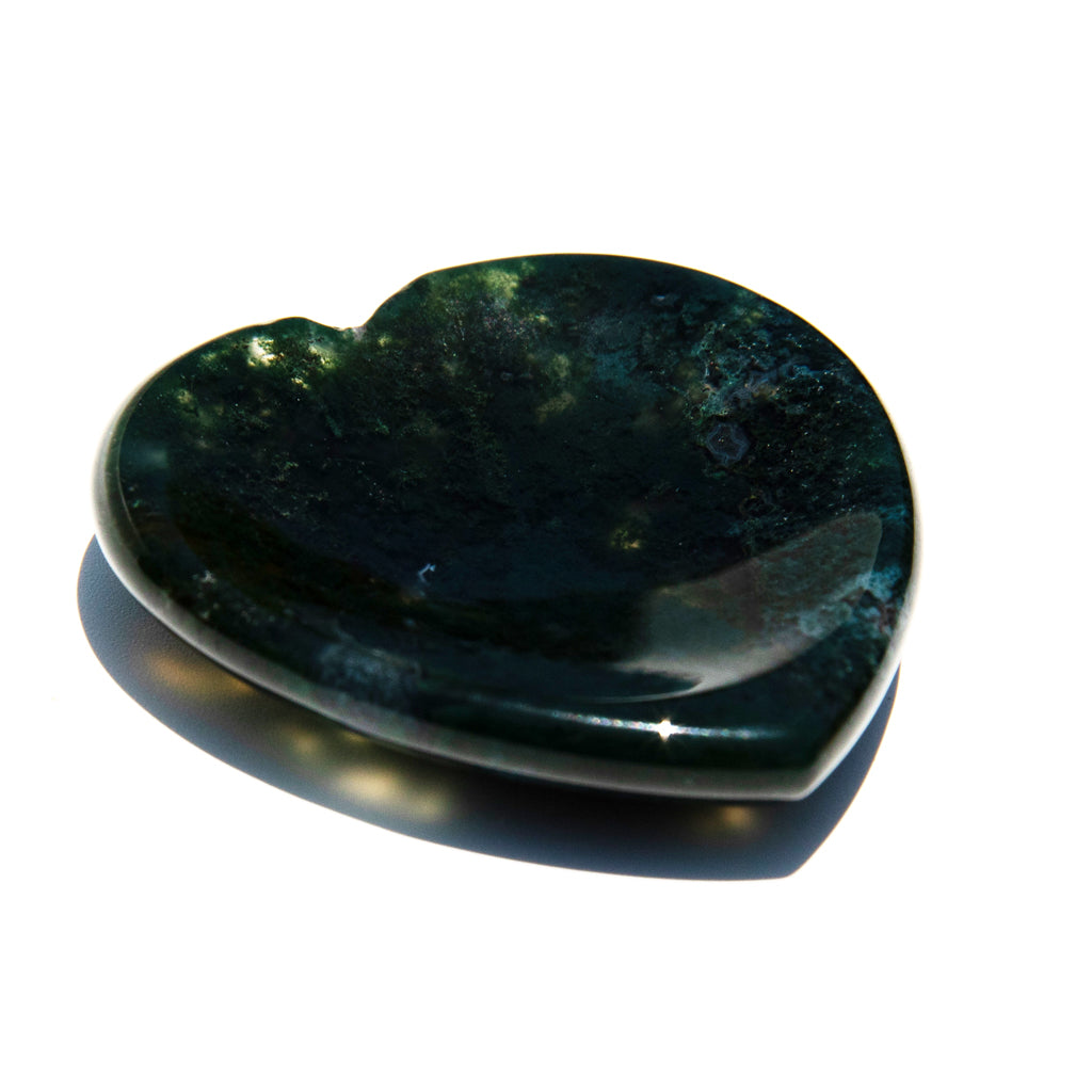 Heart Worry Stone - Moss Agate
