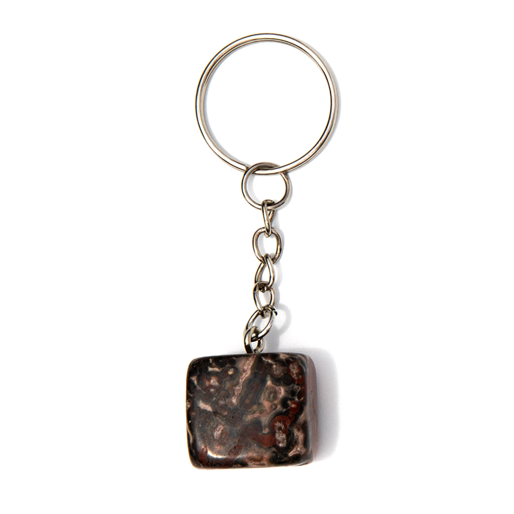 Key Chain Cube - Leopard Skin Jasper