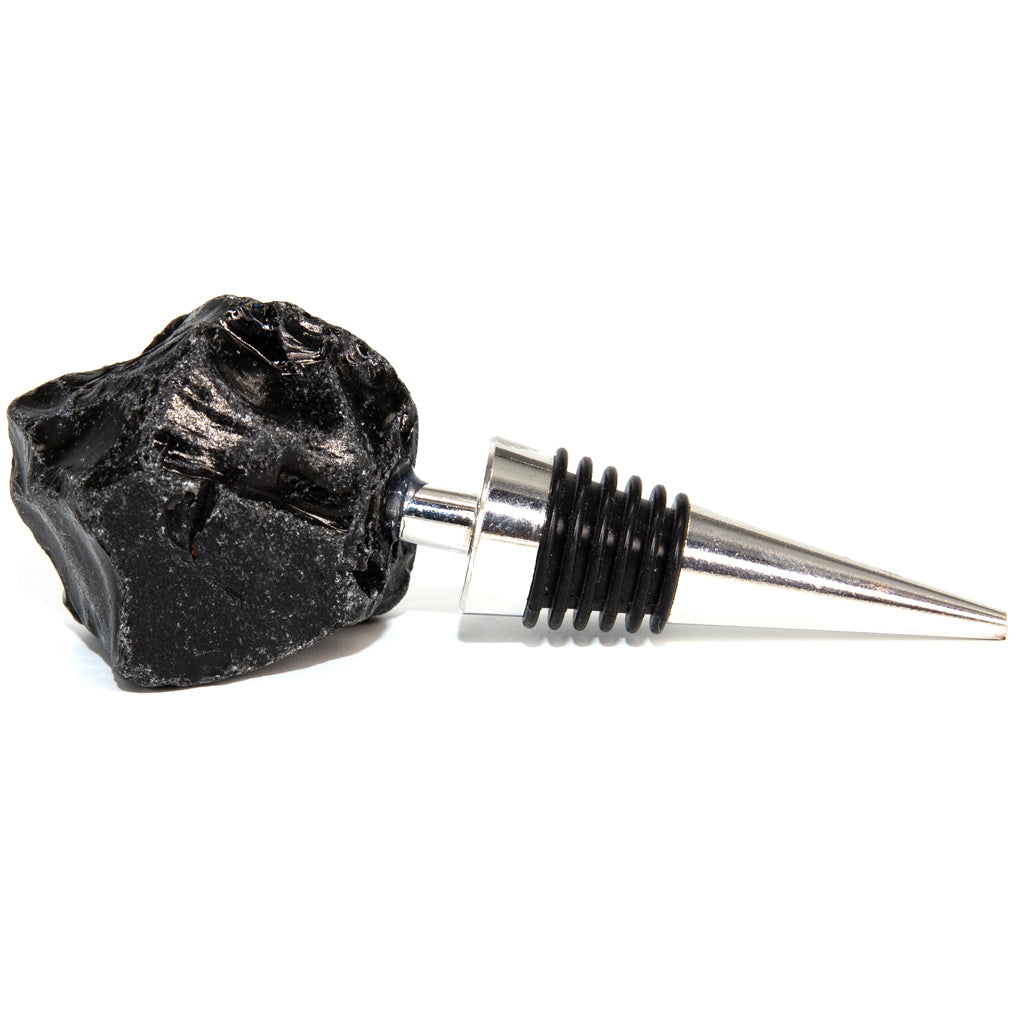 Black Obsidian Bottle Stopper Unpolished Stone