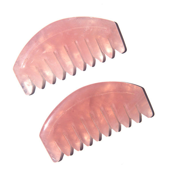 Rose Quartz Body Comb Twin Set