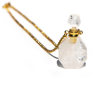 Clear Quartz Sensory Bottle Necklace