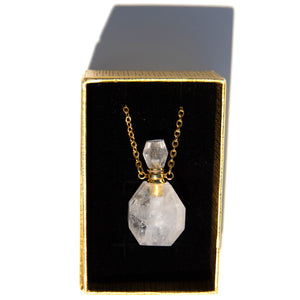 Clear Quartz Sensory Bottle Necklace